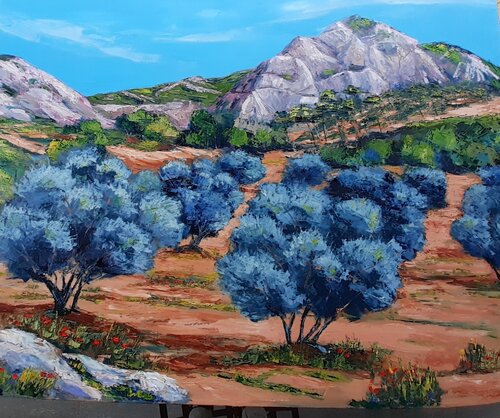 Oliviers dans les Alpilles en Provence by Véronique Degabriel, Painting for Sale on Singulart