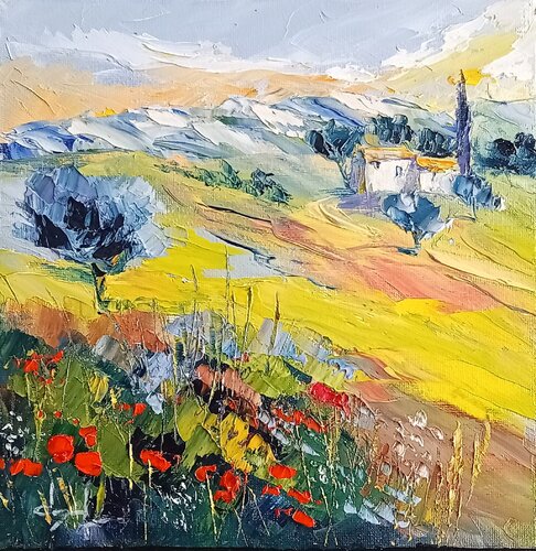 Luberon au printemps par Véronique Degabriel, Peinture en vente sur Singulart