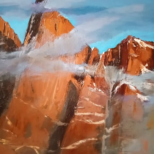 Les Alpes. Les Drus by Véronique Degabriel, Painting for Sale on Singulart