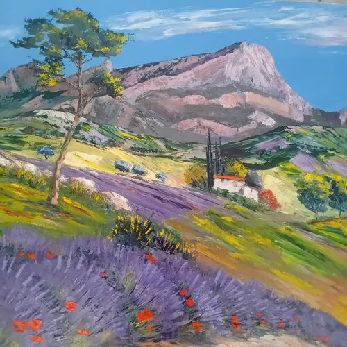 La belle montagne Sainte Victoire en Provence de Véronique Degabriel, Pintura a la venta en Singulart