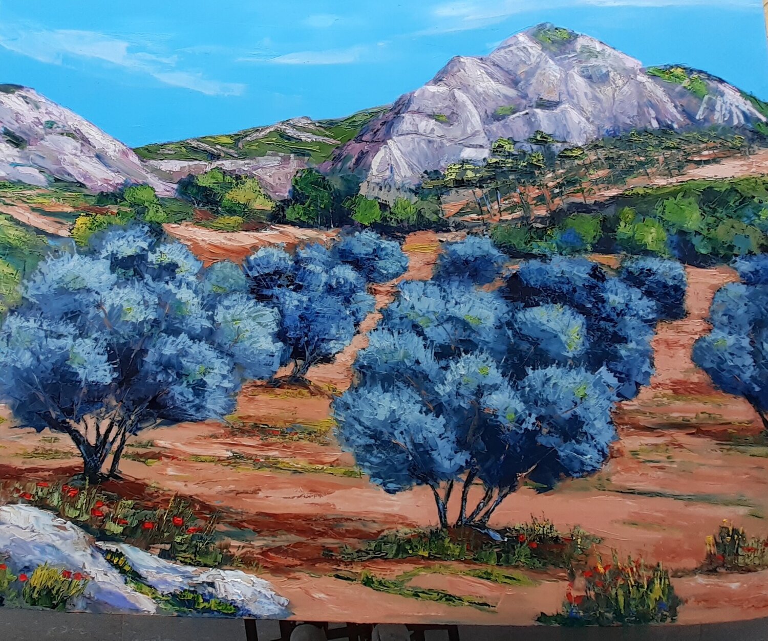 Oliviers dans les Alpilles en Provence Véronique Degabriel Originalgemälde zu verkaufen