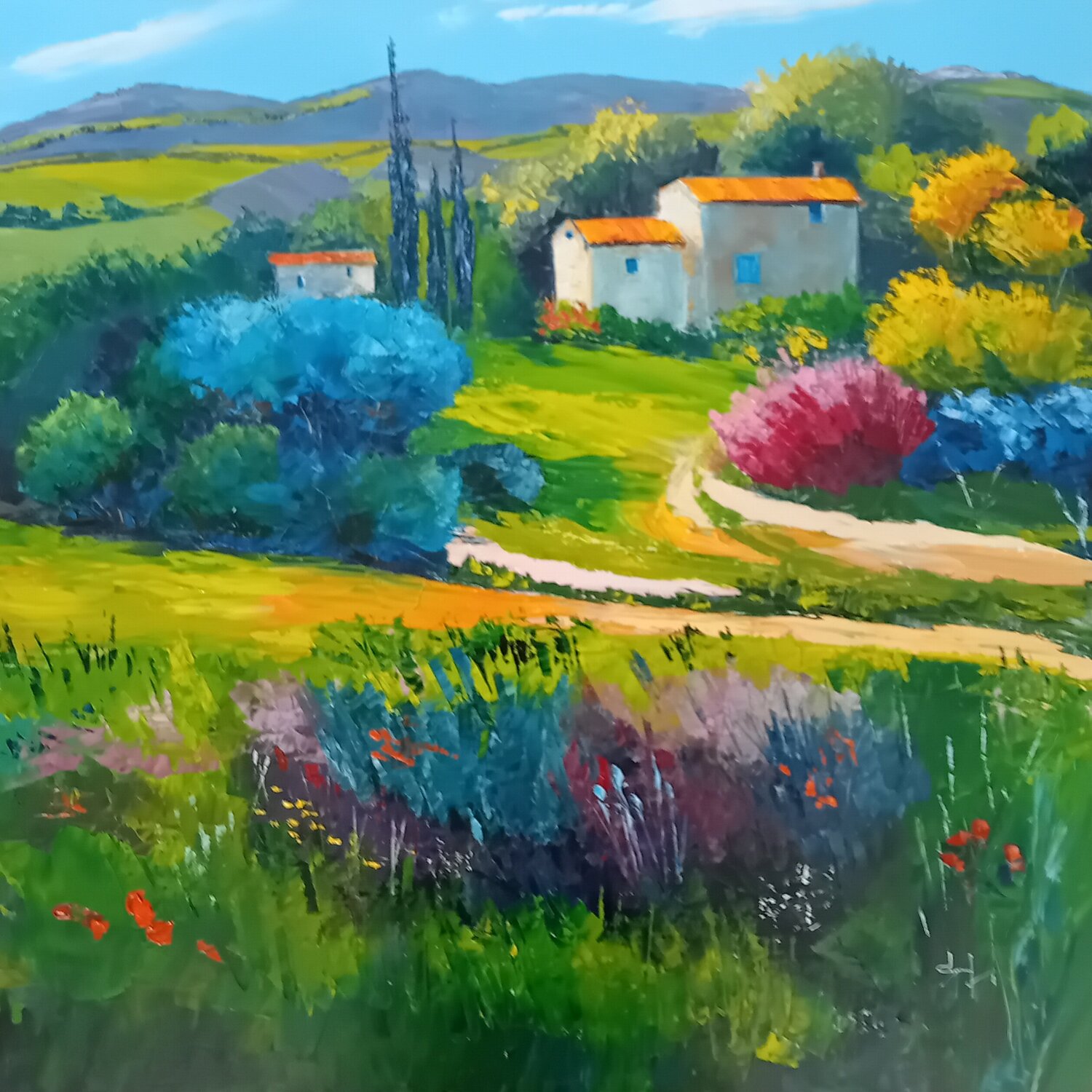 Le Printemps dans le Luberon s’en Provence Véronique Degabriel Originalgemälde zu verkaufen