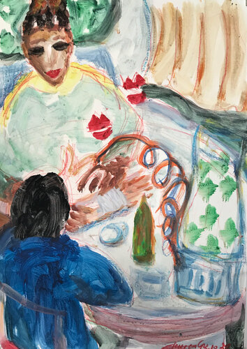 Taken care by a nurse di Gabriëlla Cleuren, Opera su carta in vendita su Singulart