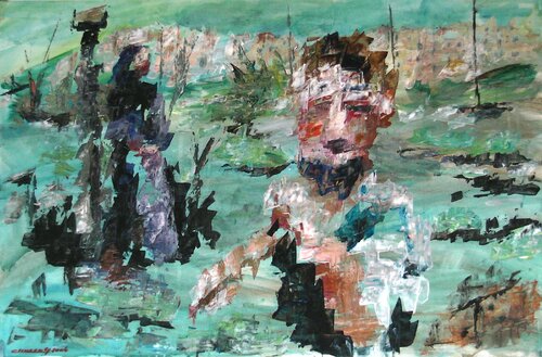 Chechnya where are the protests by Gabriëlla Cleuren, Work on Paper for Sale on Singulart