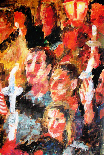 Surrounded and guided by light by Gabriëlla Cleuren, Work on Paper for Sale on Singulart