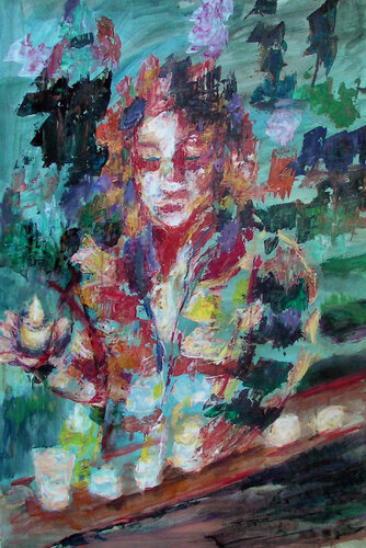 Girl with light von Gabriëlla Cleuren, Werk auf Papier kaufen auf Singulart