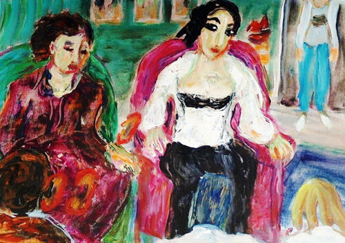 The widow and her daughters by Gabriëlla Cleuren, Work on Paper for Sale on Singulart
