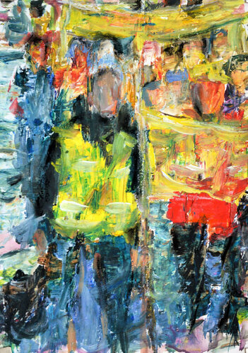 Yellow displeasure Protest par Gabriëlla Cleuren, Œuvre sur papier en vente sur Singulart