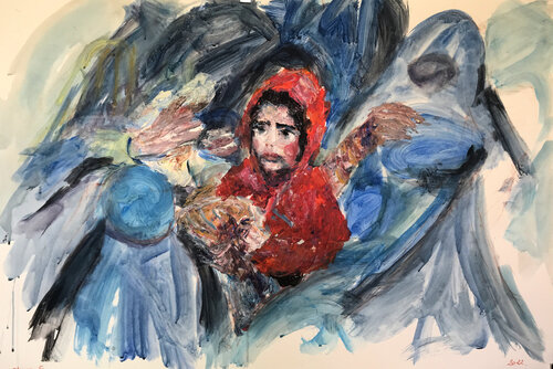 Hungry child di Gabriëlla Cleuren, Pittura in vendita su Singulart