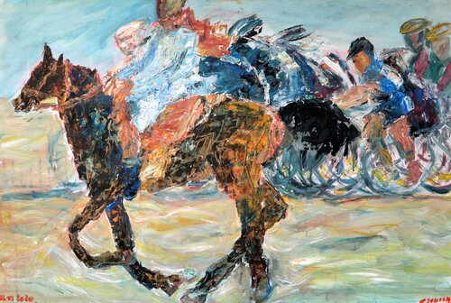 Two velocities Two worlds von Gabriëlla Cleuren, Malerei kaufen auf Singulart