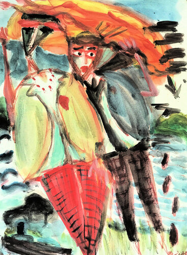 Confused heads van Gabriëlla Cleuren, Schilderij te koop op Singulart
