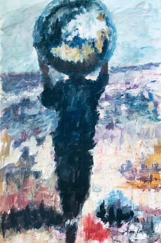 Carrying a heavy burden di Gabriëlla Cleuren, Pittura in vendita su Singulart