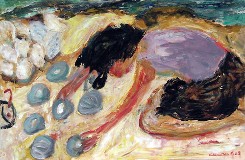 Collecting cosmic beauties van Gabriëlla Cleuren, Schilderij te koop op Singulart
