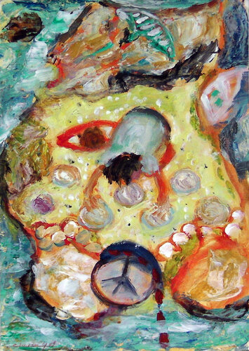 The disappearing island von Gabriëlla Cleuren, Malerei kaufen auf Singulart