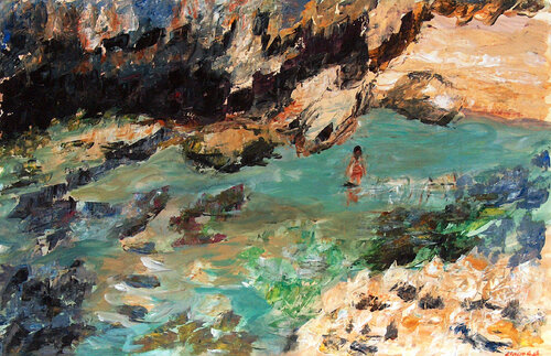 From rocks protected pleasure by Gabriëlla Cleuren, 絵画 for Sale on Singulart