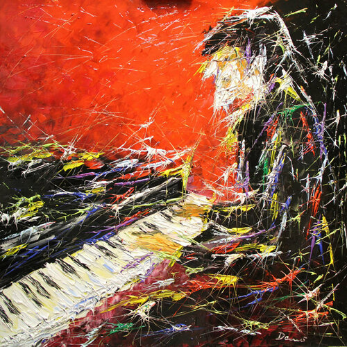Il pianista van Enrico Nicodemo - Demó, Schilderij te koop op Singulart
