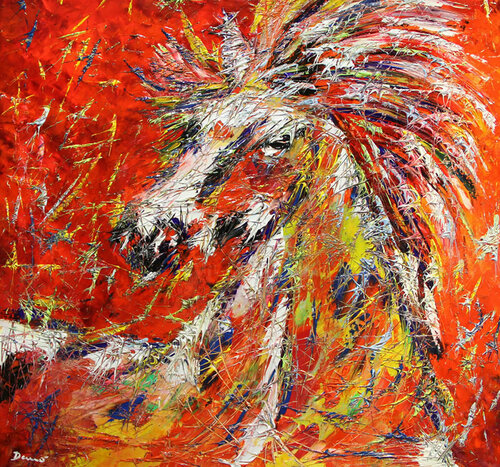 Cavallo colorato von Enrico Nicodemo - Demó, Malerei kaufen auf Singulart