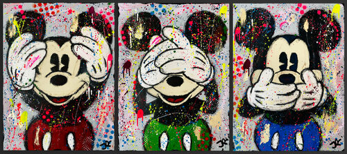 3 wise mouse de Jose Rivera, Pintura a la venta en Singulart