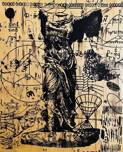 Gold Winged Victory no 4 van Jose Rivera, Schilderij te koop op Singulart