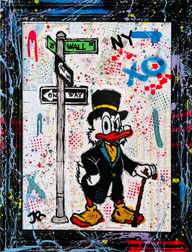 Wall Street Scrooge van Jose Rivera, Schilderij te koop op Singulart