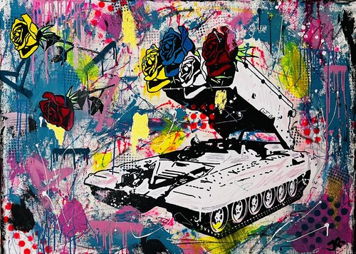 People let’s stop the war van Jose Rivera, Schilderij te koop op Singulart