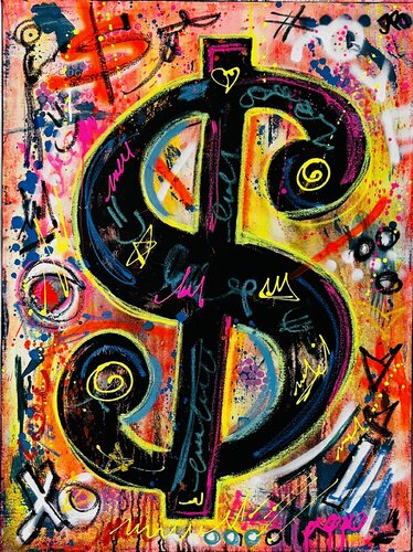 Modern Warhols Dollar van Jose Rivera, Schilderij te koop op Singulart