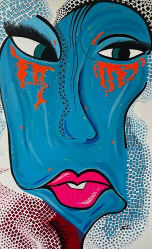 Autoportrait d'une artiste pendant le COVID19 par Rose Mary Vallas, Peinture en vente sur Singulart