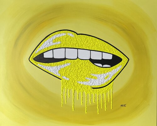 Plaisir et Gourmandise " the sun in the smile" par Rose Mary Vallas, Peinture en vente sur Singulart