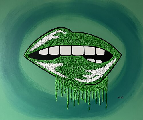 Plaisir et Gourmandise " Green and green" by Rose Mary Vallas, Painting for Sale on Singulart