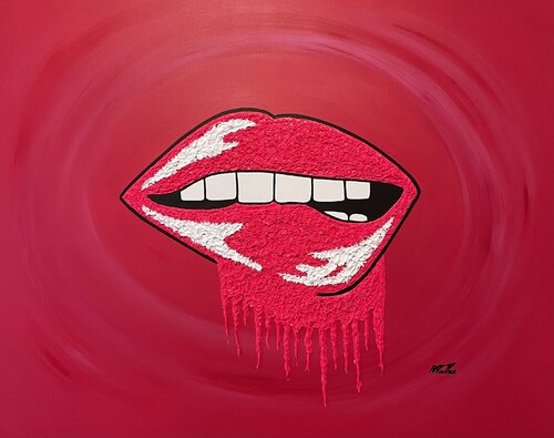 Plaisir et Gourmandise " Pink Lady" par Rose Mary Vallas, Peinture en vente sur Singulart