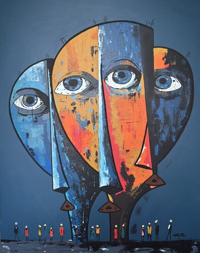 Et tu le vois comment le monde ? by Rose Mary Vallas, Painting for Sale on Singulart