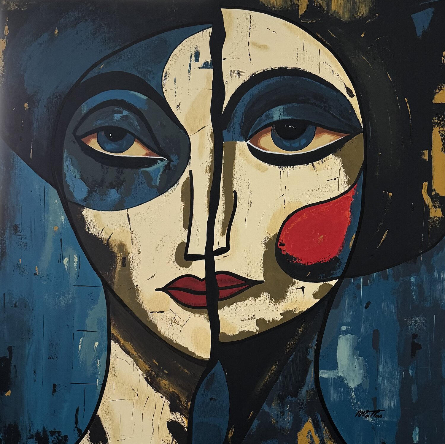 Profil d'un nouvel être Rose Mary Vallas Originalgemälde zu verkaufen