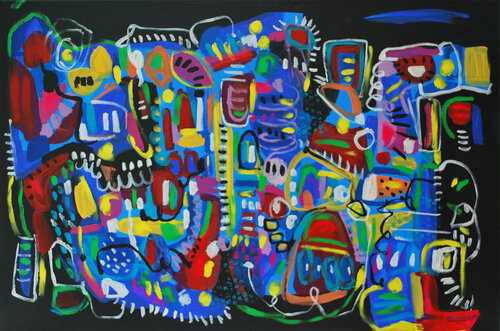 Thoughts in the city - sale di Aasiri Wickremage, Pittura in vendita su Singulart