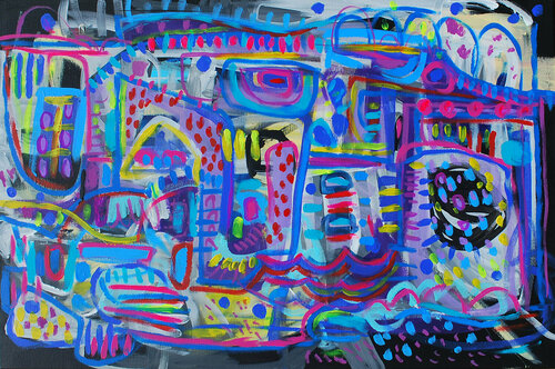 Thoughts in the city 02 di Aasiri Wickremage, Pittura in vendita su Singulart