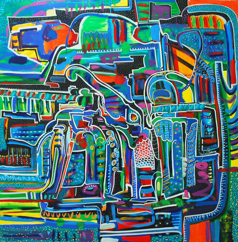 Makara Thorana ( Dragons Arch) - clearance sale di Aasiri Wickremage, Pittura in vendita su Singulart