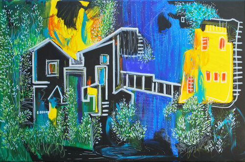 House across the bridge van Aasiri Wickremage, Schilderij te koop op Singulart