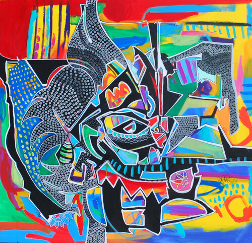 Raksha 02 (sale) van Aasiri Wickremage, Schilderij te koop op Singulart