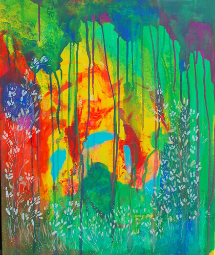 A walk in the forest van Aasiri Wickremage, Schilderij te koop op Singulart