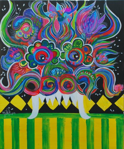Raksha 03 van Aasiri Wickremage, Schilderij te koop op Singulart