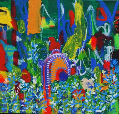 The colourful scape 02 van Aasiri Wickremage, Schilderij te koop op Singulart