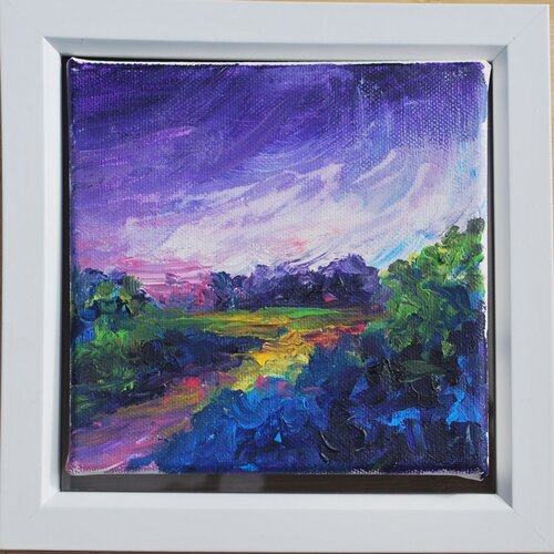 Purple skies van Aasiri Wickremage, Schilderij te koop op Singulart