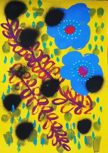 Go flower van Aasiri Wickremage, Werk op papier te koop op Singulart