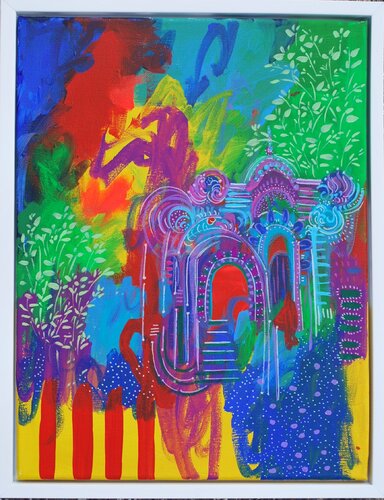 The palace grounds van Aasiri Wickremage, Schilderij te koop op Singulart