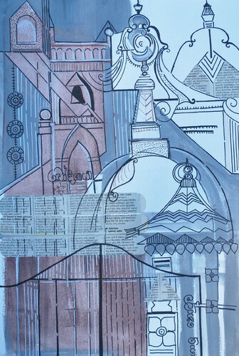Galle fort van Aasiri Wickremage, Werk op papier te koop op Singulart