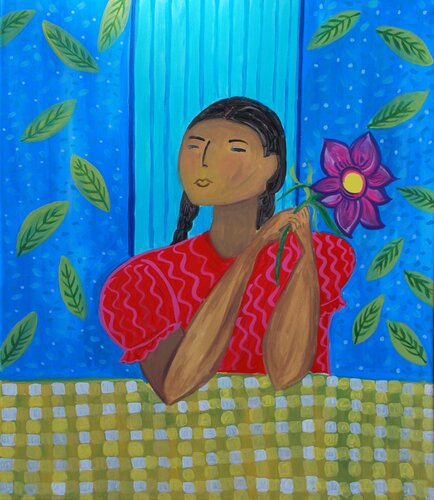 The Little Ceylonese girl van Aasiri Wickremage, Schilderij te koop op Singulart