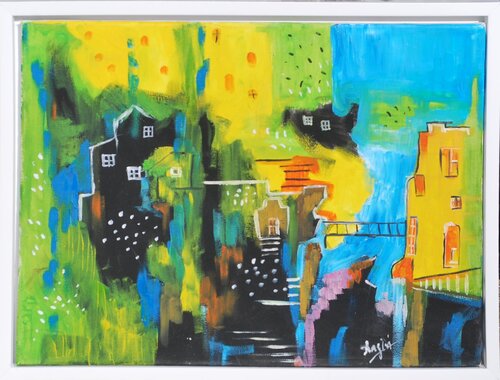 House across the bridge 2 van Aasiri Wickremage, Schilderij te koop op Singulart