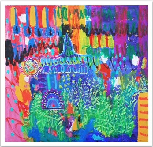 A colourful scape - Art print van Aasiri Wickremage, Werk op papier te koop op Singulart