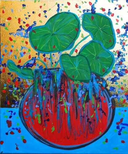 Gilded Serenity: Lotus Elegance di Aasiri Wickremage, Opera su carta in vendita su Singulart