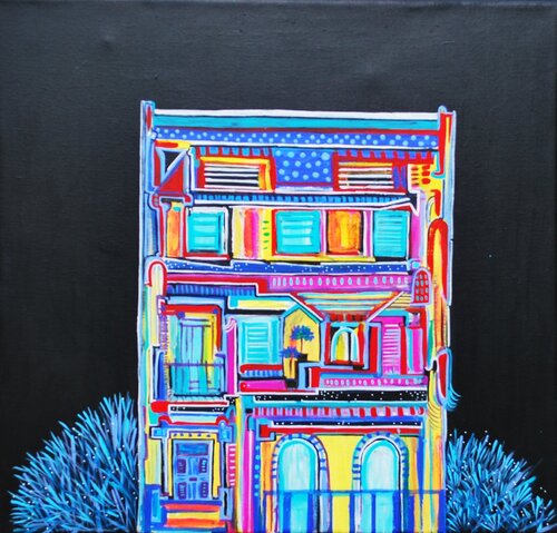 Bedford Square _ House 01 di Aasiri Wickremage, Pittura in vendita su Singulart