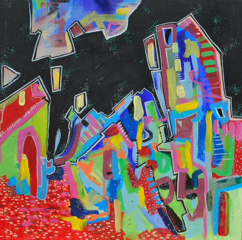 A City line di Aasiri Wickremage, Pittura in vendita su Singulart